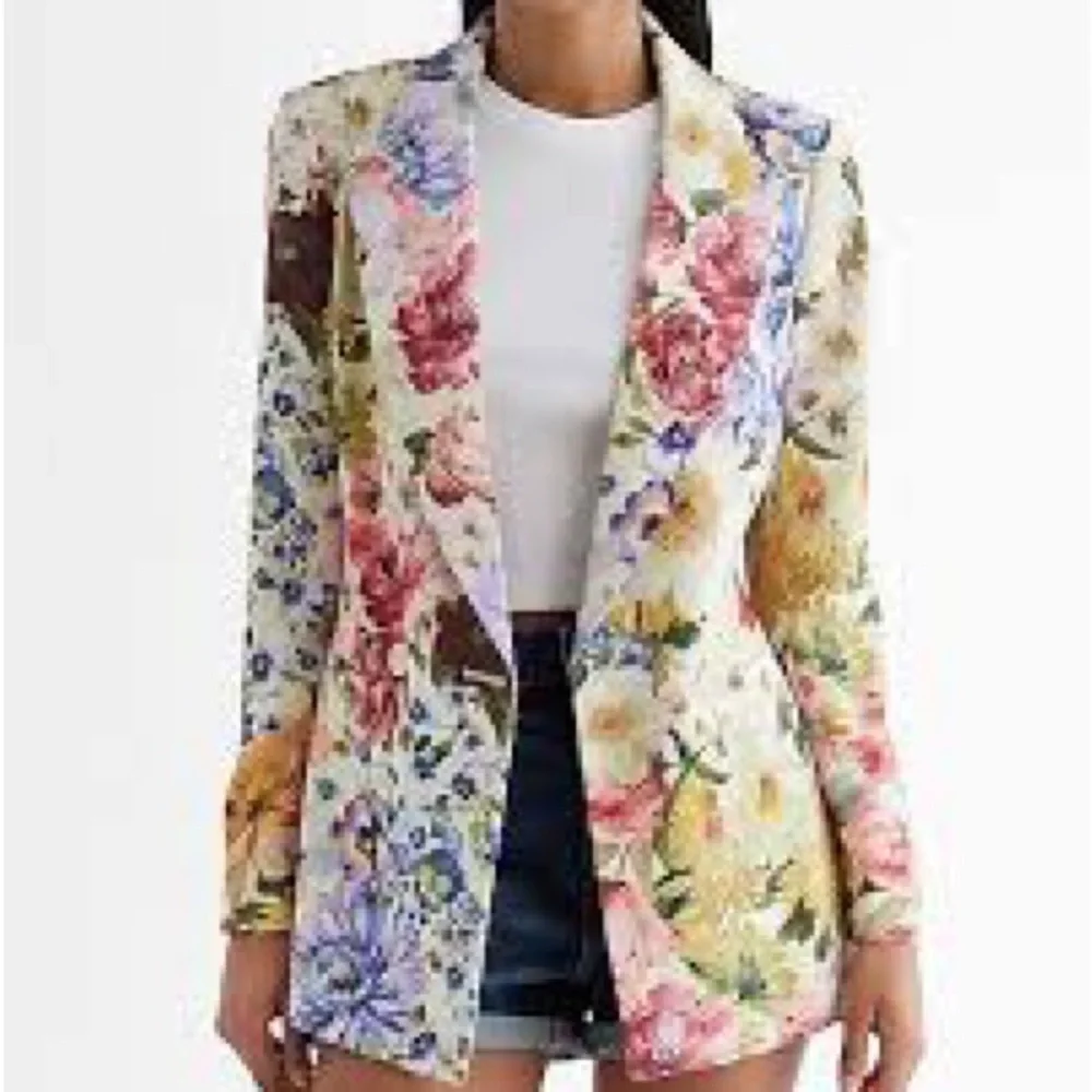 Express Floral Blazer Jacket - Multi-Color - Picture 1 of 3